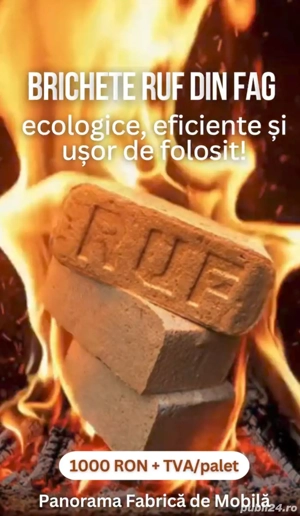 Fabrica vinde Bricheti Ruf din lemn esență tare  în oradea strada Matei Corvin nr402