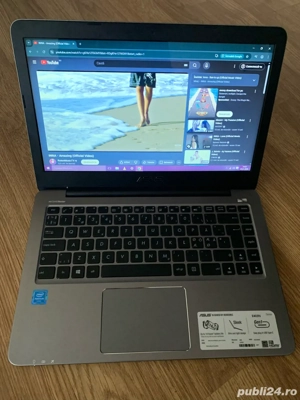Laptop Asus Slim Display 14 inch led,Windows 10,4gb ram,ssd disk baterie buna cu incarcator.