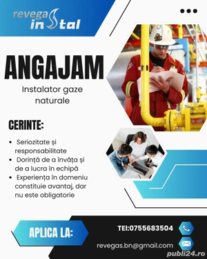 Angajam instalator gaze naturale 