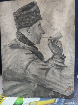 Tablou vechi, creion.