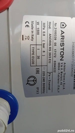 boiler electric Ariston la 30 l, 1500 W - imagine 5