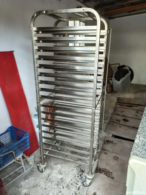 Rastel Inox 18 tavi Stainless Steel Gastronorm Bakery Trolley, Patiserie, Restaurant, etc. - imagine 2