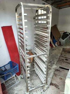 Rastel Inox 18 tavi Stainless Steel Gastronorm Bakery Trolley, Patiserie, Restaurant, etc. - imagine 3