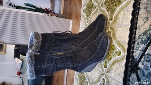 Cizme dama negre, piele naturală întoarsă, Made in Italy 