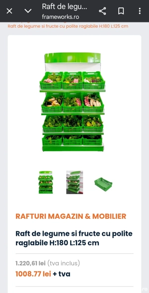 Vând raft metalic legume fructe 