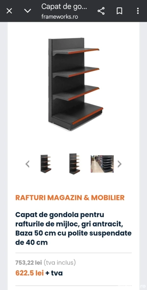 Insula zona vânzare -rafturi metalice 