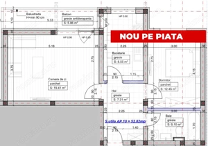 Apartament 2 camere decomandat – loc de parcare 53MP