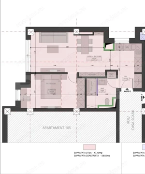 Apartament Ultracentral cu 2 Camere, 47.10mp Utili