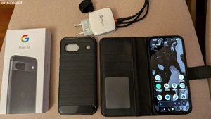 Google Pixel 8a, impecabil, cu incarcator si 2 huse