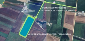 Lac de pescuit 9 ha, pe un teren intravilan de 12 ha, langa Brasov, COMISION 0%
