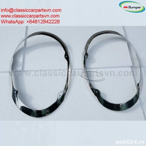 Ferrari 250 GT SWB California Spyder front lamps ring by stainless steel new  - imagine 2