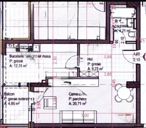Apartament cu 1 camera + bucatarie inchisa, Soporului – aproape de Iulius Mall
