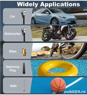 Pompa aer auto USB cu acumulator si lanterna diverse intrebuintari - imagine 3