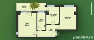 Apartament 2 camere decomandat, etaj intermediar, TVA Inclus
