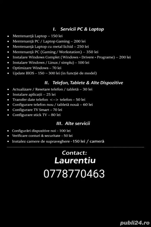 Servicii PC hardware și software 