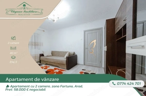 Apartament cu 2 camere, zona Fortuna, Arad
