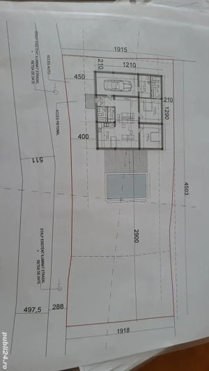 Teren cu proiect și autorizație de construcție și gard modern