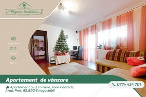 Apartament cu 2 camere si centrala proprie, zona Confectii, Arad