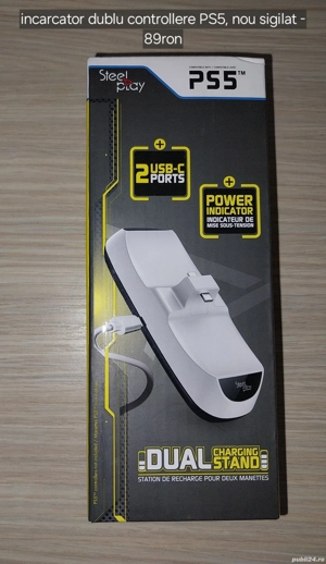 Incarcator statie dual controller PS5, sigilat