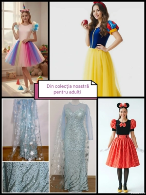 Costum Alba Ca Zăpada femei S, M, Lrochie carnaval deluxe fabricat în România  - imagine 3