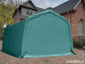 3,3x4,8m Garaj tip Cort PVC 450 g m - verde - pentru Masini Motociclete Biciclete