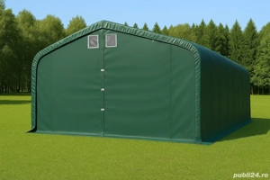  6x6m Garaj tip Cort PVC 550 g m - verde - pentru Masini Motociclete Remorca
