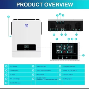 Invertor invertor Hibrid 10.2 KW 48 V cu 2 MPPT cu ongrid offgrid  - imagine 2