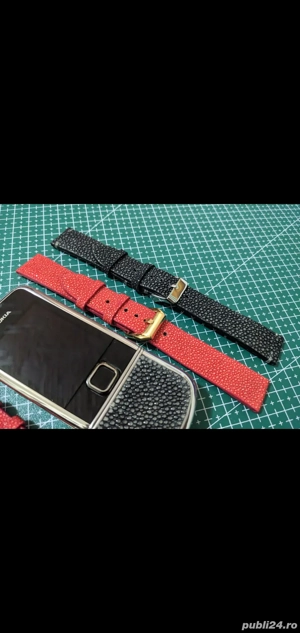 Curele ceas hand made din piele naturală autentică de pisică de mare  - imagine 3