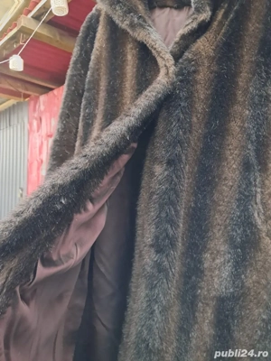 Palton lung de blană naturală de castor