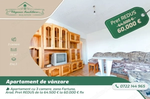 Apartament cu 3 camere, zona Fortuna, Arad