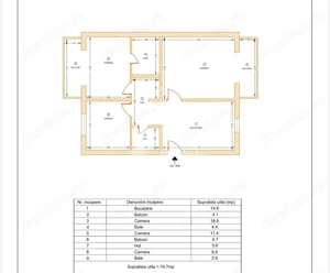 Apartament cu 3 camere, decomandat, 2 bai, 2 balcoane, Dambovita - imagine 12