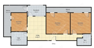 Apartament 4 camere 102 mp etaj 3 Doamna Stanca - imagine 12