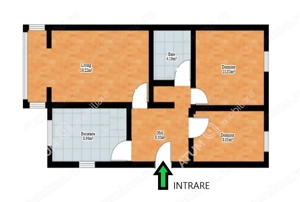 Apartament 3 camere decomandate si balcon zona Vasile Aaron Sibiu - imagine 7