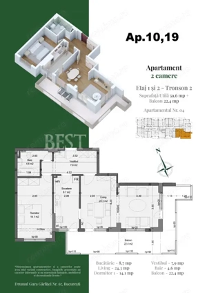 2 camere – Ideal pentru cupluri sau început de familie - imagine 4