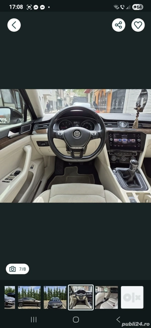 Passat B8 Highline , full led , piele crem , km reali ( 10.500   - preț fix ) - imagine 7