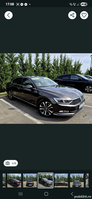 Passat B8 Highline , full led , piele crem , km reali ( 10.500   - preț fix ) - imagine 4
