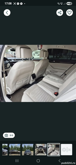 Passat B8 Highline , full led , piele crem , km reali ( 10.500   - preț fix ) - imagine 8