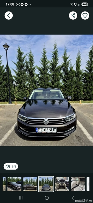 Passat B8 Highline , full led , piele crem , km reali ( 10.500   - preț fix ) - imagine 6