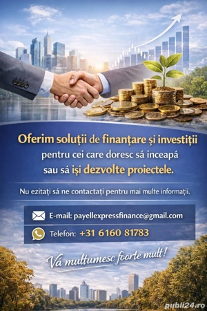 Ofertă de finanțare și investiții