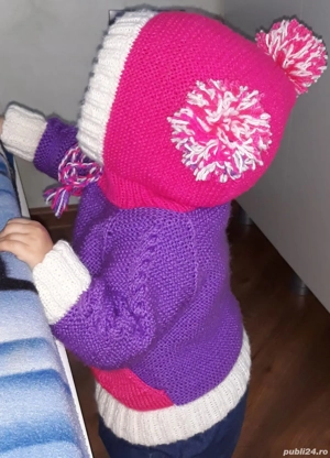 Hanorac împletit - fetiță, 4-6 ani