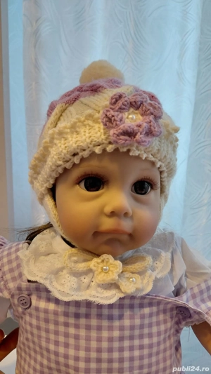 Căciuliță împletită,  bebe 0-3 luni