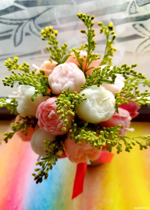 Buchet de flori cu lumanari - imagine 3