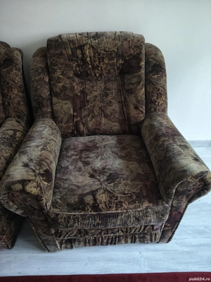 Canapea colțar maro + fotoliu 