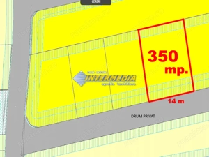  Teren Intravilan 350 mp PUZ, Canalizare si Apa drum privat