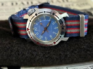 Vand ceas mecanic Vostok Komandirskie Kadett Azur 17 Jewels vintage