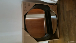 Oglinda decorativa Inspire Tableto, diametru 55 cm, rama MDF, negru