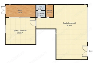 Spatiu comercial 100 mp utili 9 ml vitrina 2 intrari Valea Aurie Sibiu - imagine 4