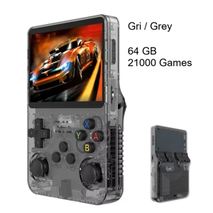 Consolă portabilă retro R36S, 64GB, 21000 jocuri, ecran IPS 3.5"