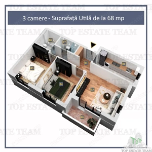 Apartament 3 camere cu finisaje premium si toate utilitatile in Cartierul Militari Residence