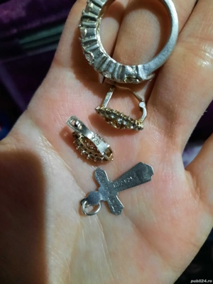 Lot argint inel cercei cruciulita transport gratuit  - imagine 5